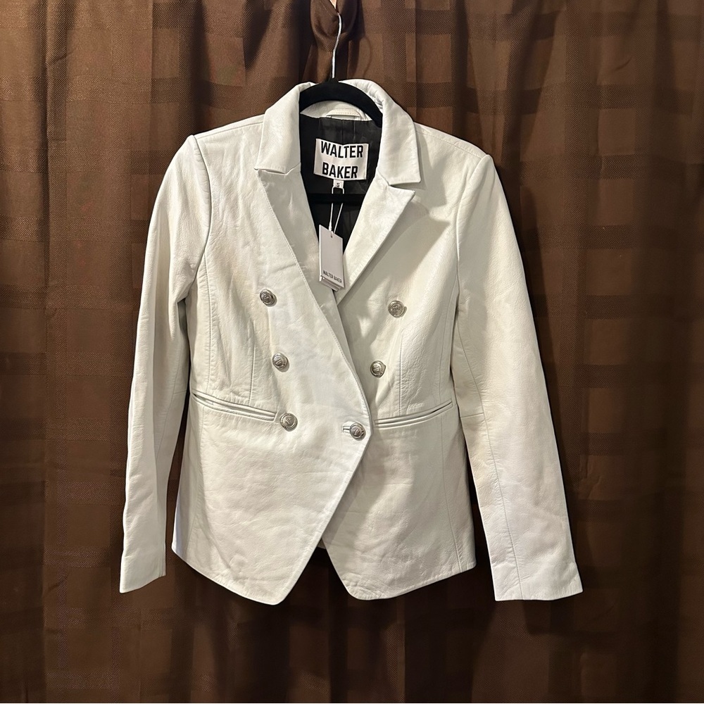 NWT Walter Baker Womens  Marley Leather Blazer reg $698 size small - Picture 7 of 14